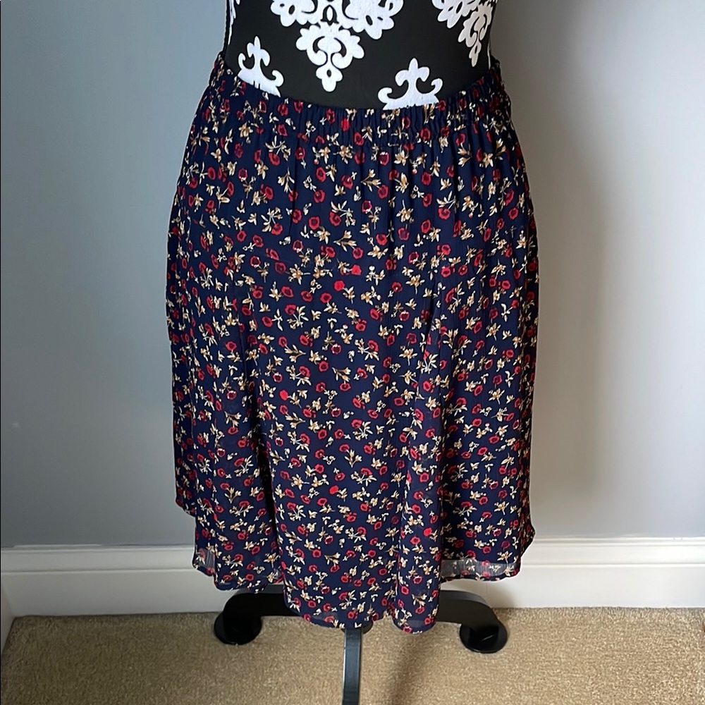 Floral Navy Skirt